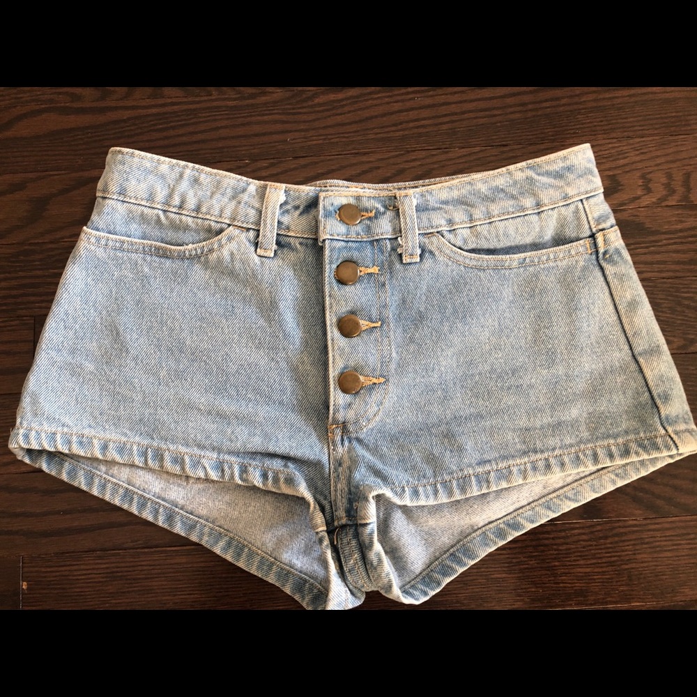 American apparel button fly shorts